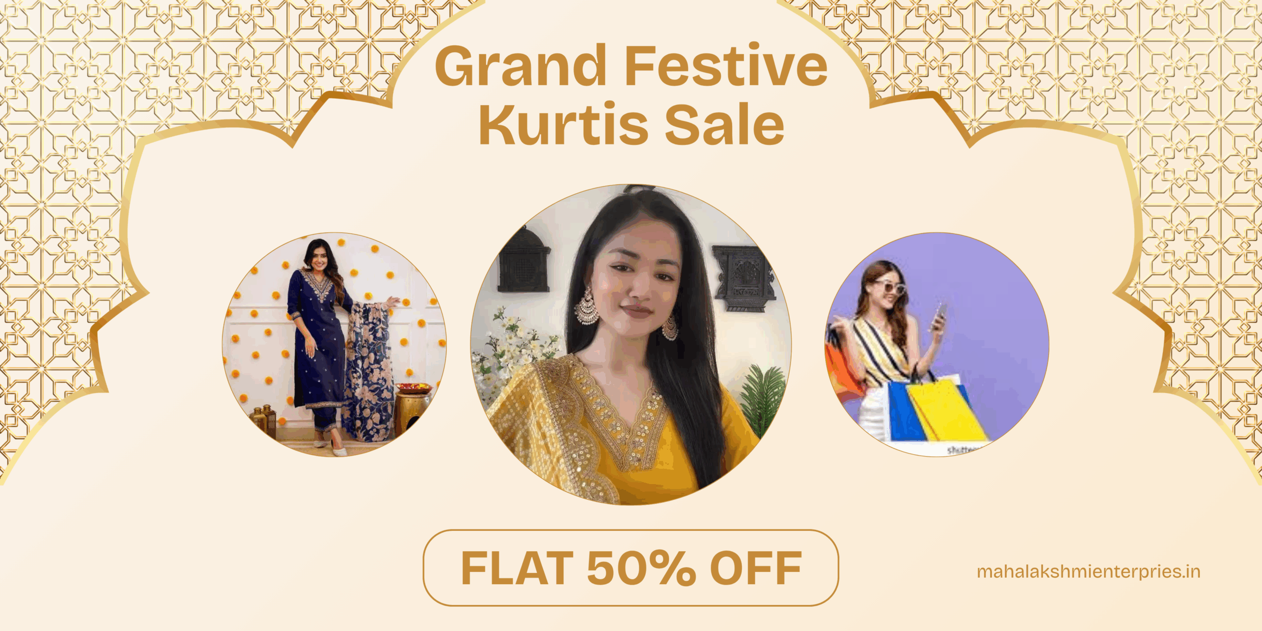 Beige and Gold Jewelry Sale Banner